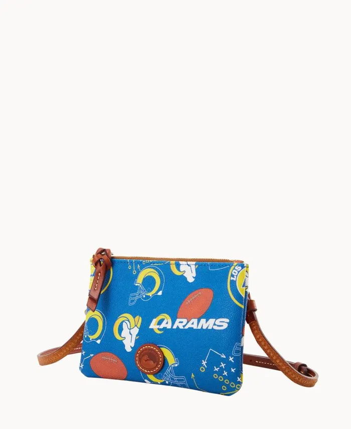 WomenMen Crossbodies Dooney and Bourke NFL Rams Top Zip Crossbody Rams