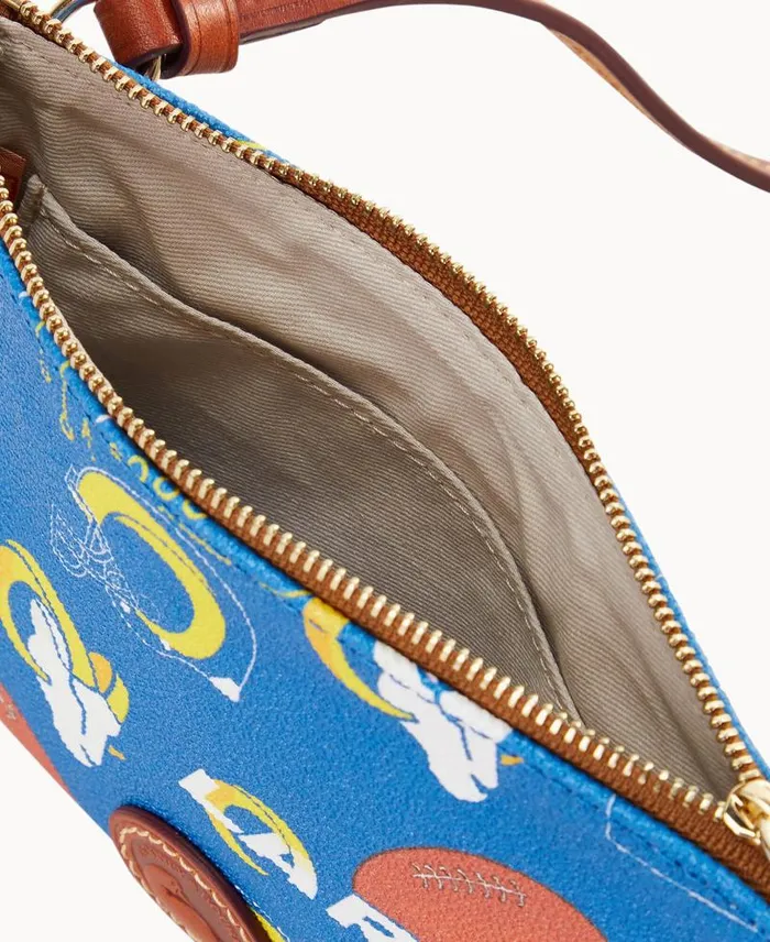WomenMen Crossbodies Dooney and Bourke NFL Rams Top Zip Crossbody Rams