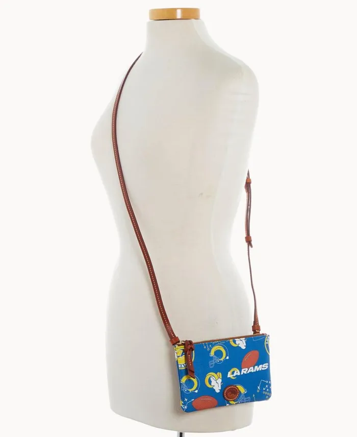 WomenMen Crossbodies Dooney and Bourke NFL Rams Top Zip Crossbody Rams