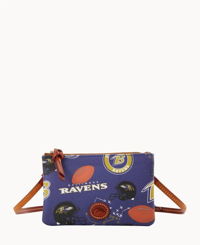 WomenMen Crossbodies Dooney and Bourke NFL Ravens Top Zip Crossbody Ravens