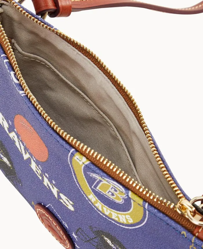 WomenMen Crossbodies Dooney and Bourke NFL Ravens Top Zip Crossbody Ravens