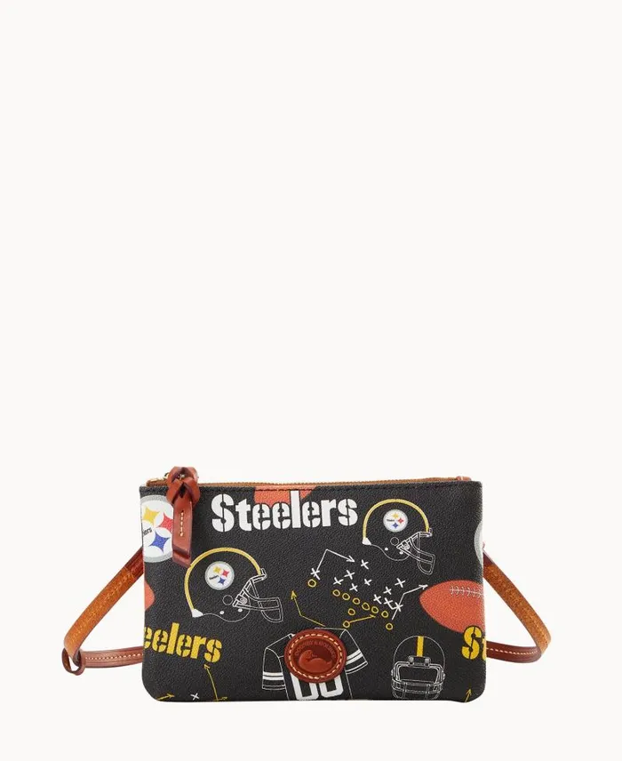 WomenMen Crossbodies Dooney and Bourke NFL Steelers Top Zip Crossbody Steelers
