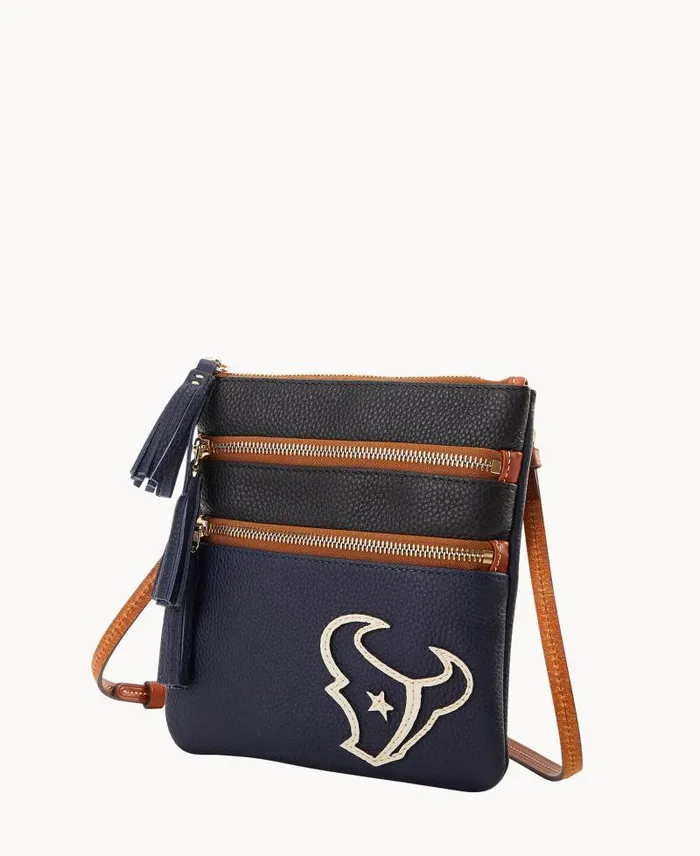 WomenMen Crossbodies Dooney and Bourke NFL Texans Triple Zip Crossbody Texans WomenMen Crossbodies Dooney and Bourke NFL Texans Triple Zip Crossbody Texans