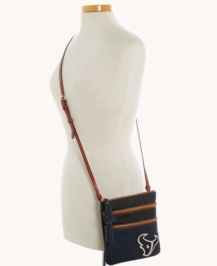WomenMen Crossbodies Dooney and Bourke NFL Texans Triple Zip Crossbody Texans WomenMen Crossbodies Dooney and Bourke NFL Texans Triple Zip Crossbody Texans