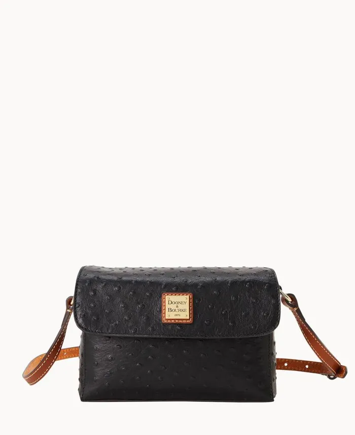 WomenMen Crossbodies Dooney and Bourke Ostrich Rena Crossbody Black