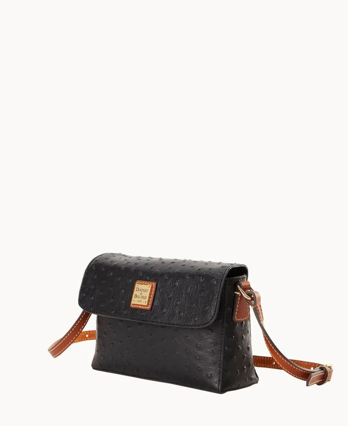 WomenMen Crossbodies Dooney and Bourke Ostrich Rena Crossbody Black