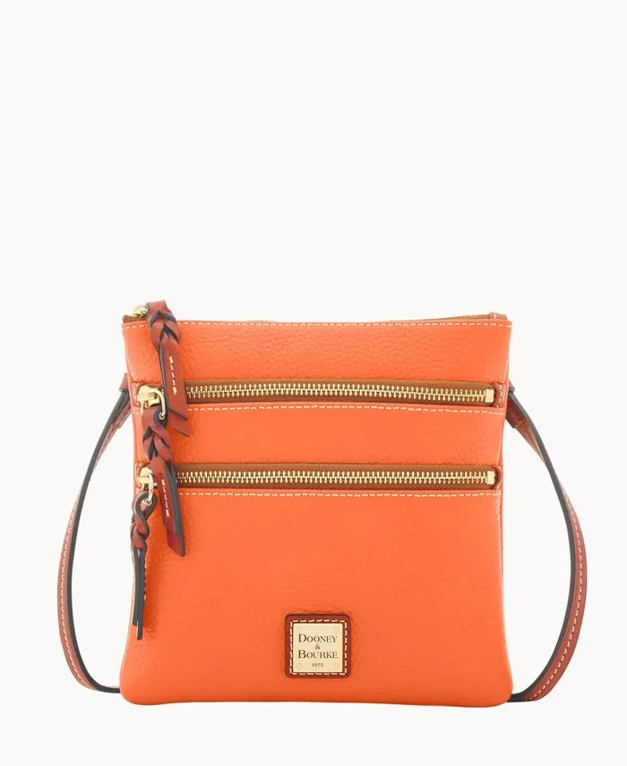 WomenMen Crossbodies Dooney and Bourke Pebble Grain North South Triple Zip Coral