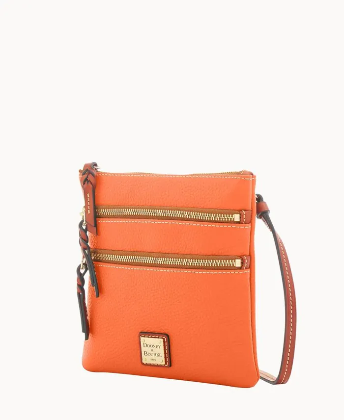 WomenMen Crossbodies Dooney and Bourke Pebble Grain North South Triple Zip Coral WomenMen Crossbodies Dooney and Bourke Pebble Grain North South Triple Zip Coral