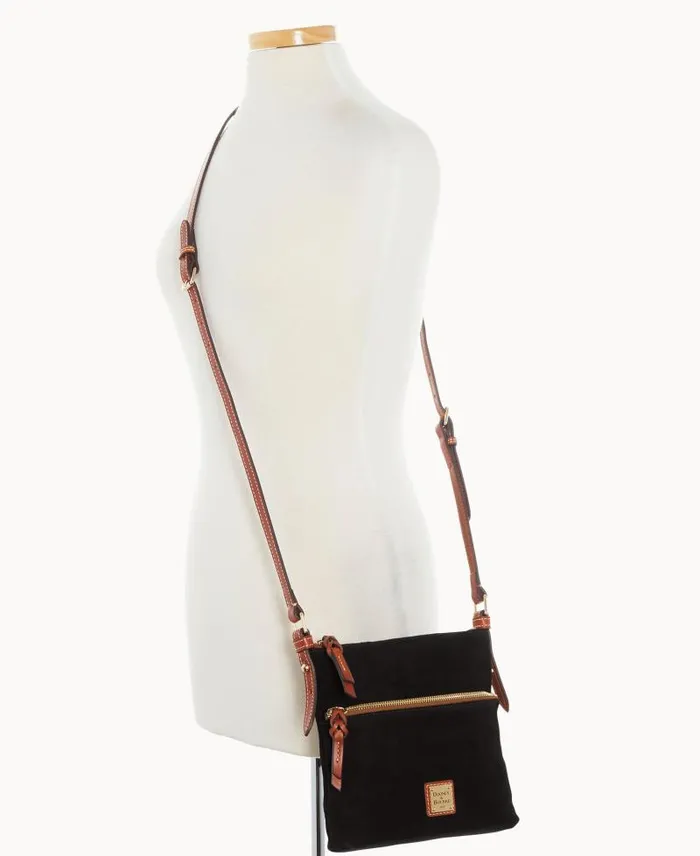 WomenMen Crossbodies Dooney and Bourke Suede Letter Carrier Black