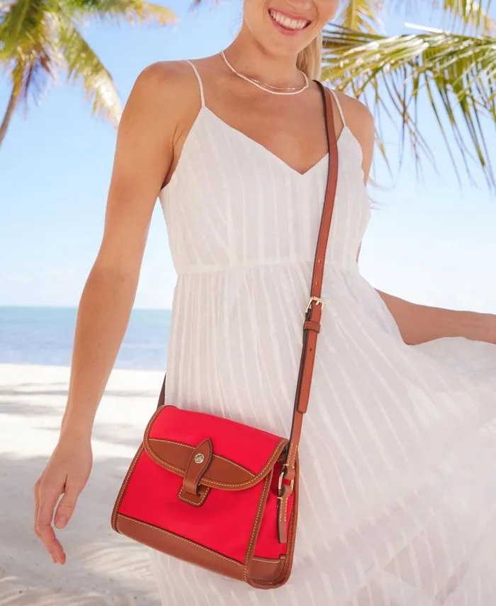 WomenMen Crossbodies Dooney and Bourke Wayfarer Flap Crossbody Red