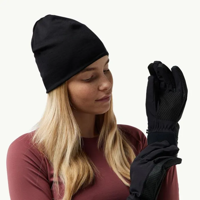 WomenMen Jack Wolfskin Gloves GLEAM GLOVES Black L Windproof Gloves