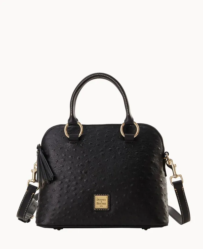 WomenMen Satchels Dooney and Bourke Ostrich Domed Satchel Black