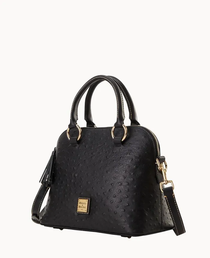 WomenMen Satchels Dooney and Bourke Ostrich Domed Satchel Black