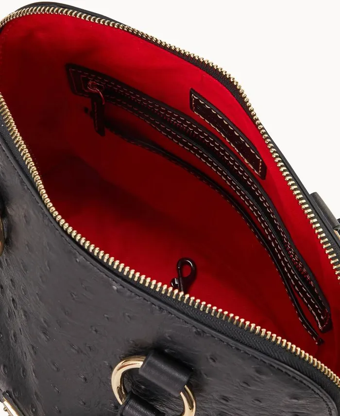 WomenMen Satchels Dooney and Bourke Ostrich Domed Satchel Black