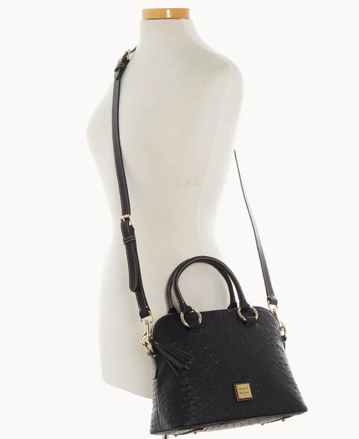 WomenMen Satchels Dooney and Bourke Ostrich Domed Satchel Black
