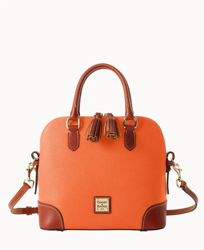 WomenMen Satchels Dooney and Bourke Pebble Grain Domed Satchel Coral