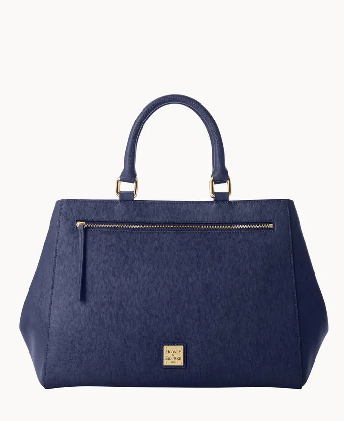 WomenMen Satchels Dooney and Bourke Saffiano Zip Satchel Marine