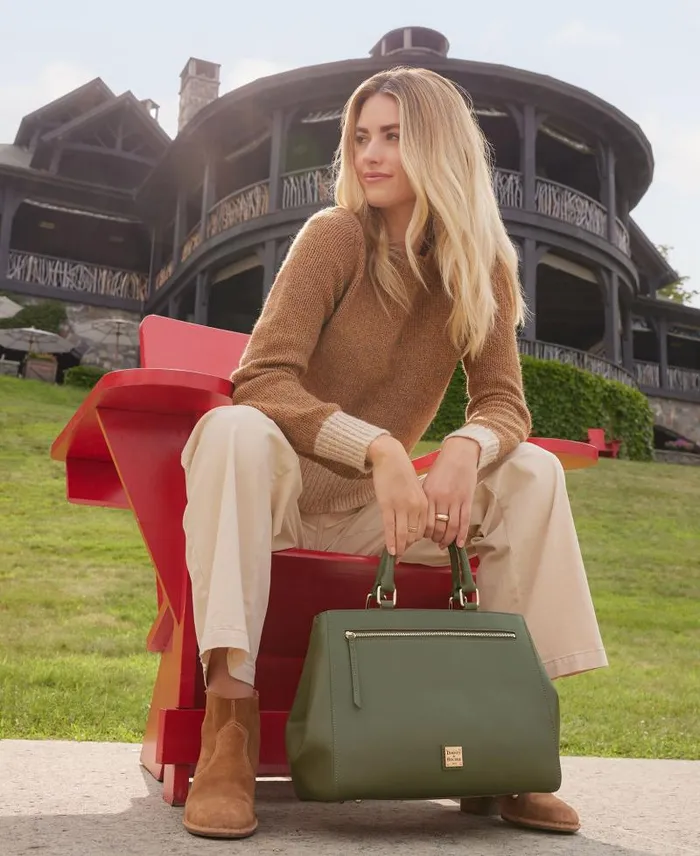 WomenMen Satchels Dooney and Bourke Saffiano Zip Satchel Marine