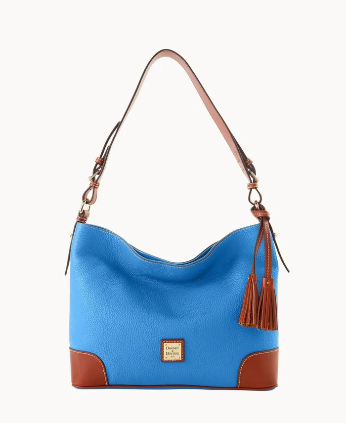 WomenMen Shoulder Bags Dooney and Bourke Pebble Grain Large Sac Azure