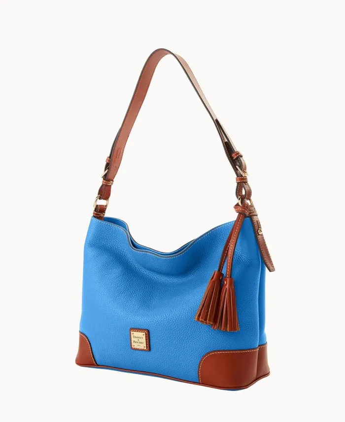 WomenMen Shoulder Bags Dooney and Bourke Pebble Grain Large Sac Azure