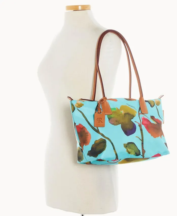 WomenMen Totes Dooney and Bourke Roberta Pieri Flower Classic Sm Robertina Tote W Long Handle Light Blue WomenMen Totes Dooney and Bourke Roberta Pieri Flower Classic Sm Robertina Tote W Long Handle Light Blue