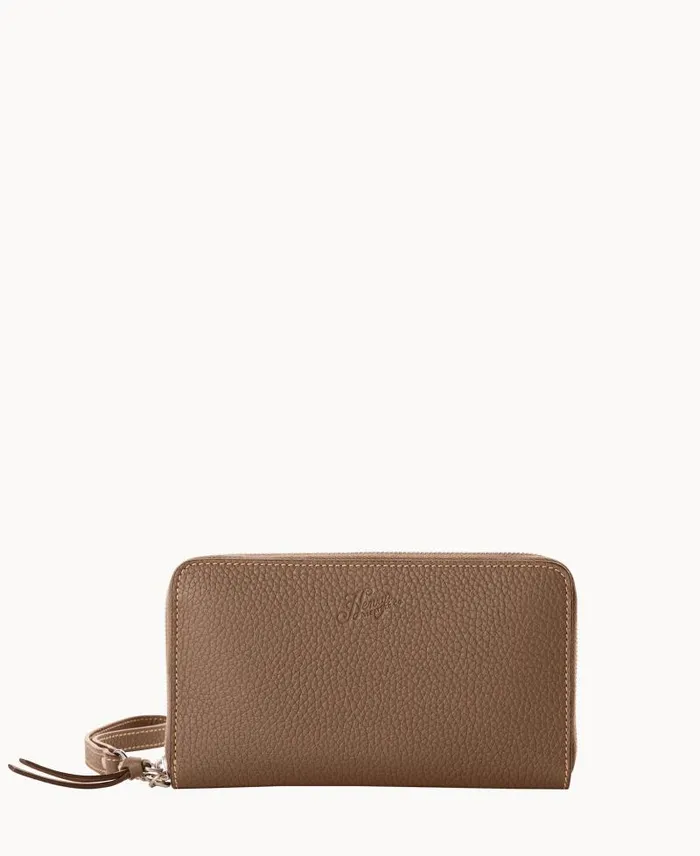 WomenMen Wallets Dooney and Bourke Henrys Large Zip Around Wristlet Dark Taupe