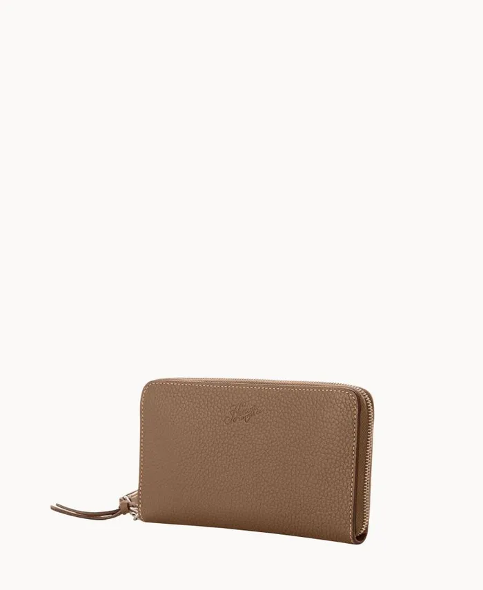 WomenMen Wallets Dooney and Bourke Henrys Large Zip Around Wristlet Dark Taupe WomenMen Wallets Dooney and Bourke Henrys Large Zip Around Wristlet Dark Taupe
