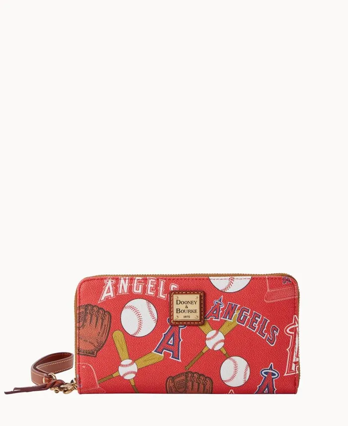 WomenMen Wallets Dooney and Bourke MLB Angels Large Zip Around Wristlet Angels