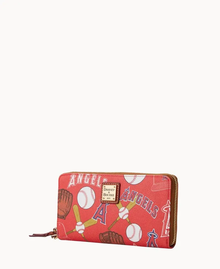 WomenMen Wallets Dooney and Bourke MLB Angels Large Zip Around Wristlet Angels WomenMen Wallets Dooney and Bourke MLB Angels Large Zip Around Wristlet Angels