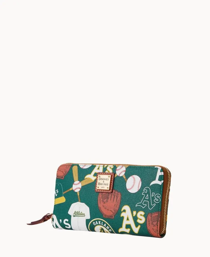 WomenMen Wallets Dooney and Bourke MLB Athletics Large Zip Around Wristlet Athletics WomenMen Wallets Dooney and Bourke MLB Athletics Large Zip Around Wristlet Athletics