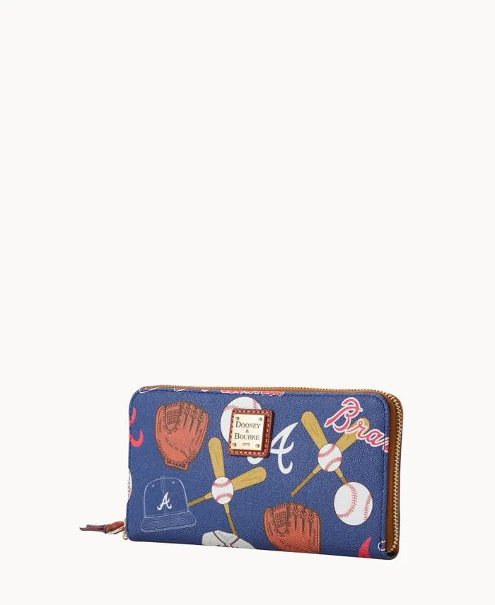 WomenMen Wallets Dooney and Bourke MLB Braves Large Zip Around Wristlet Braves WomenMen Wallets Dooney and Bourke MLB Braves Large Zip Around Wristlet Braves