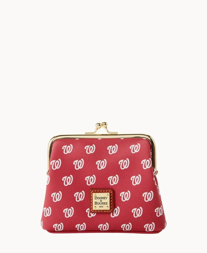 WomenMen Wallets Dooney and Bourke MLB Nationals Large Framed Purse Nationals