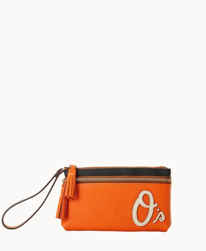 WomenMen Wallets Dooney and Bourke MLB Orioles Double Zip Wristlet Orioles