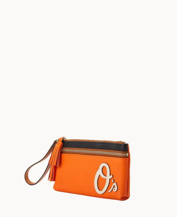 WomenMen Wallets Dooney and Bourke MLB Orioles Double Zip Wristlet Orioles