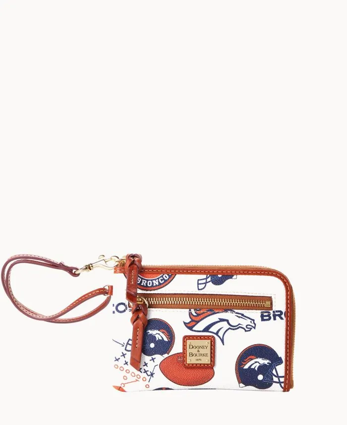 WomenMen Wallets Dooney and Bourke NFL Broncos Multi Function Zip Around Broncos