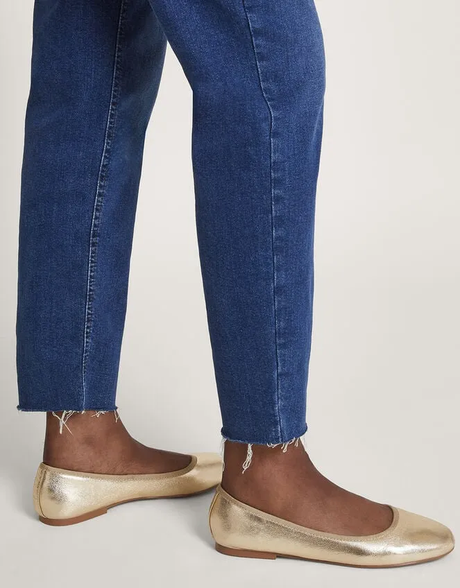 Women Metallic Ballet Flats Gold Monsoon Sandals