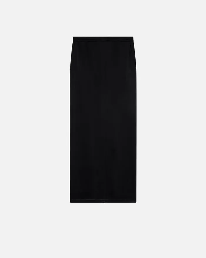 Women MidCalf Length Skirts Pinko Long Satin Skirt With Rear Slit Limo Black Women MidCalf Length Skirts Pinko Long Satin Skirt With Rear Slit Limo Black