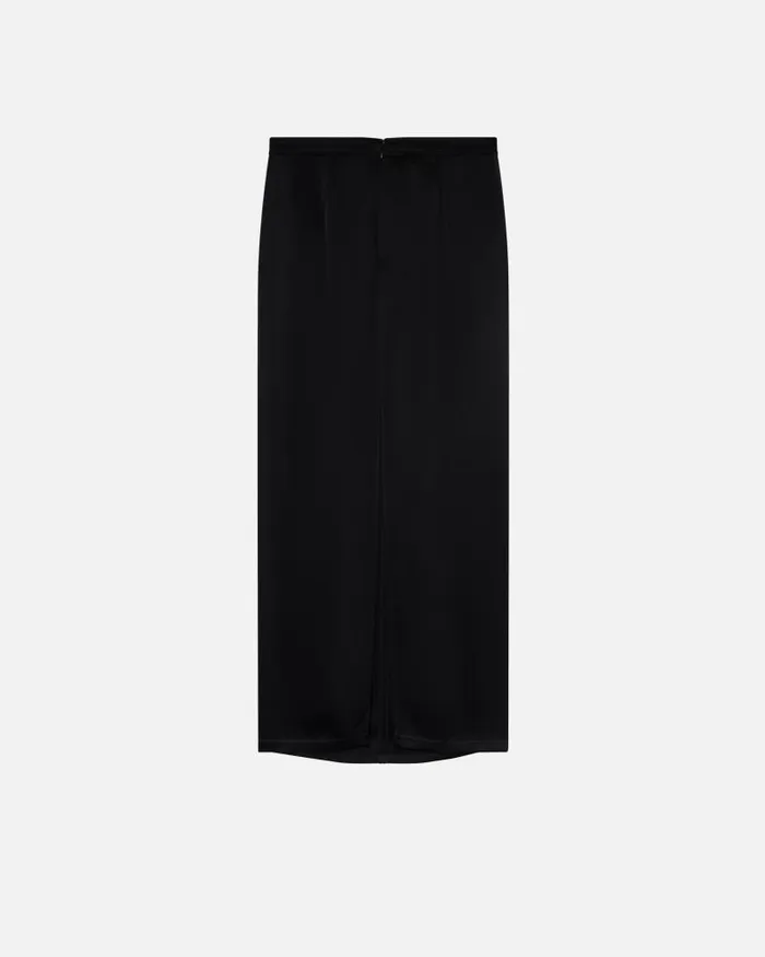 Women MidCalf Length Skirts Pinko Long Satin Skirt With Rear Slit Limo Black Women MidCalf Length Skirts Pinko Long Satin Skirt With Rear Slit Limo Black