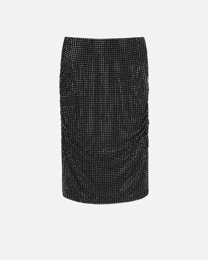 Women MidCalf Length Skirts Pinko Pencil Skirt With Rhinestones Limo Black Women MidCalf Length Skirts Pinko Pencil Skirt With Rhinestones Limo Black