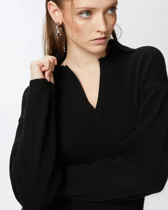 Women MidLength Dresses Pinko Long Cashmere Blend Knit Dress Limo Black Women MidLength Dresses Pinko Long Cashmere Blend Knit Dress Limo Black