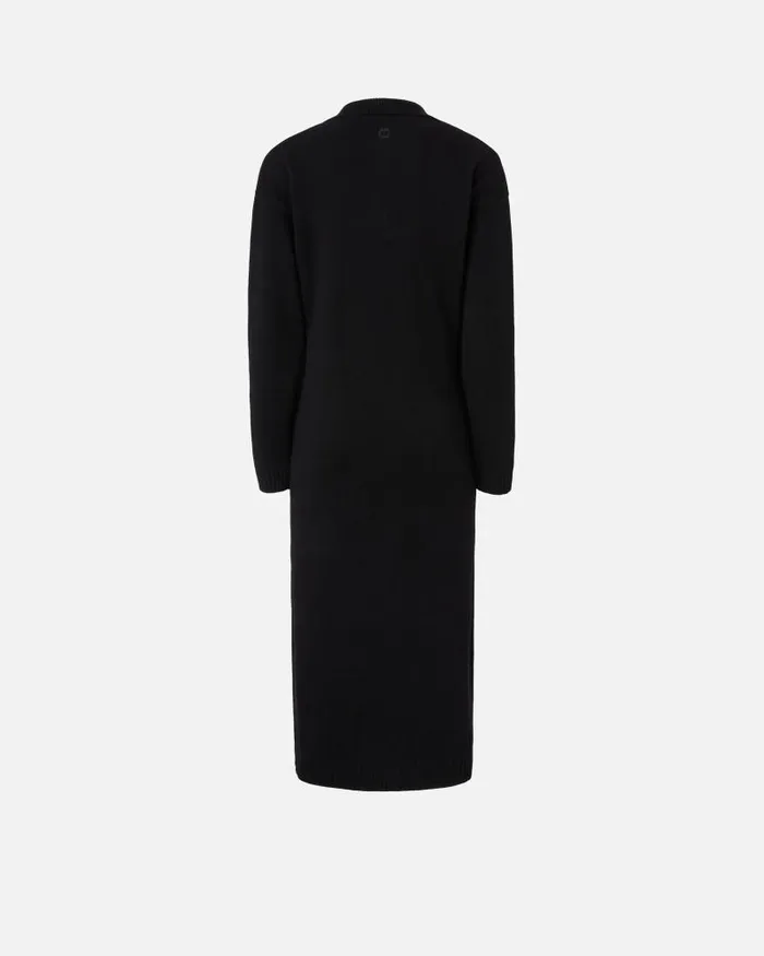 Women MidLength Dresses Pinko Long Cashmere Blend Knit Dress Limo Black Women MidLength Dresses Pinko Long Cashmere Blend Knit Dress Limo Black