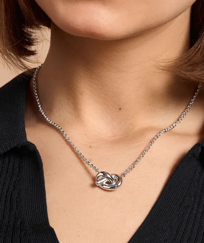 Women Olivia Burton Lovers Knot Silver Tone Necklace Necklaces
