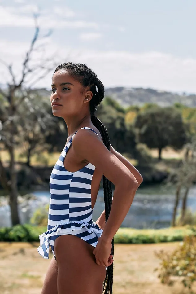 Women OnePieces Free People Willow One Piece Swimsuit Nautical Stripe