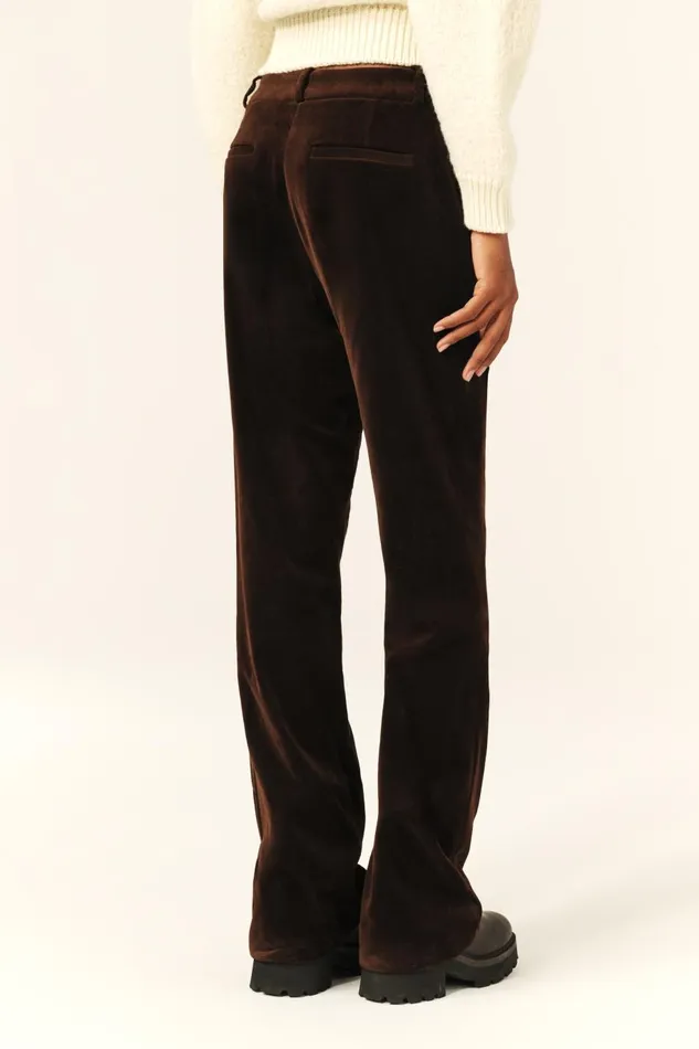 Women Pants and Jeans Baandsh StraightLeg Velvet Pants Babilon Pink