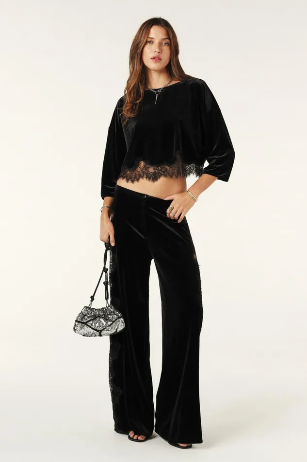 Women Pants and Jeans Baandsh WideLeg Pants Vivy Black