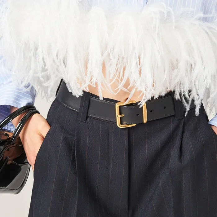 Women Pants And Shorts Miu Miu Pinstriped Pants Navy Women Pants And Shorts Miu Miu Pinstriped Pants Navy