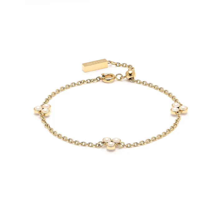 Women Pearl Cluster Gold Bracelet Bracelets Olivia Burton