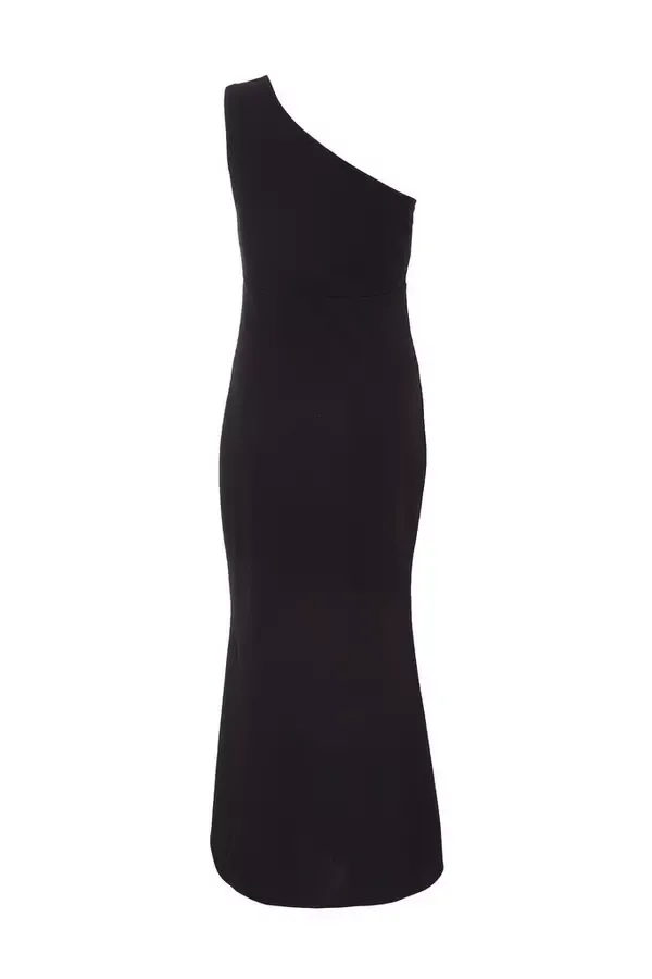 Women Petite Black Fishtail Midaxi Dress Quiz Clothing Dresses