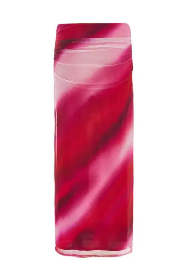 Women Pink Ombre Ruched Maxi Skirt Quiz Clothing Skirts