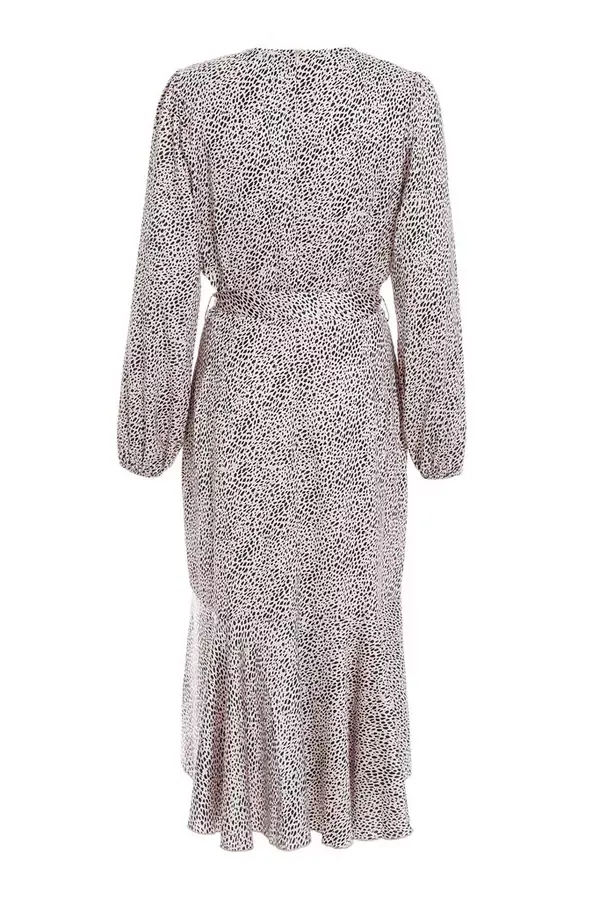 Women Pink Satin Animal Print Midi Dress Quiz Clothing Dresses